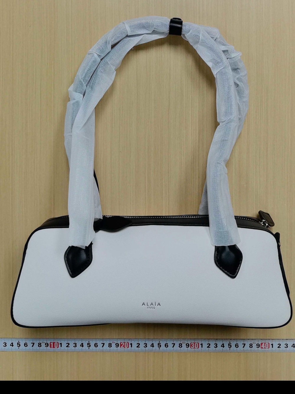 Alaia White Shoulder Bag with Black Trim